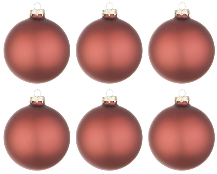 Palline di Natale in Vetro Bossa Nova Rosso Opaco Addobbi Decorazioni Albero Diametro: 60 mm