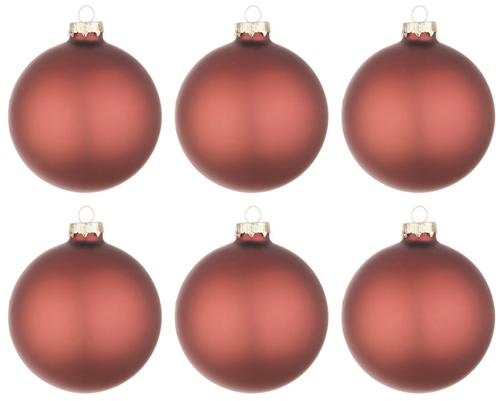 Palline di Natale in Vetro Bossa Nova Rosso Opaco Addobbi Decorazioni Albero Diametro: 80 mm