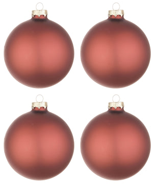 Palline di Natale in Vetro Bossa Nova Rosso Opaco Addobbi Decorazioni Albero Diametro: 100 mm