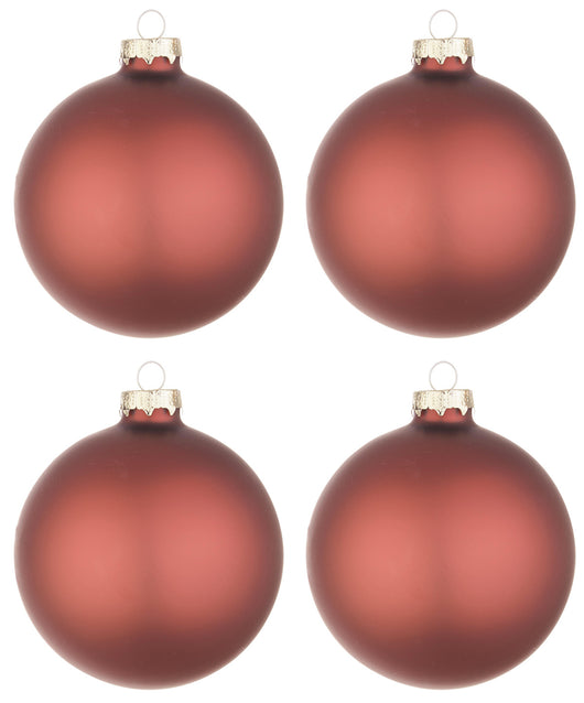 Palline di Natale in Vetro Bossa Nova Rosso Opaco Addobbi Decorazioni Albero Diametro: 100 mm