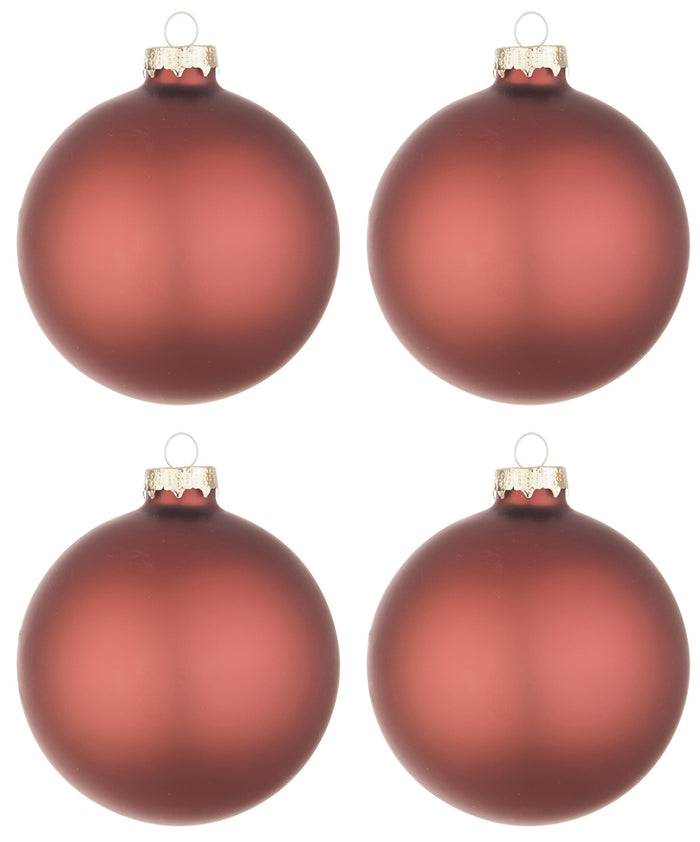 Palline di Natale in Vetro Bossa Nova Rosso Opaco Addobbi Decorazioni Albero Diametro: 100 mm