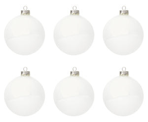 Palle di Natale Vetro Bianche Moderne per Albero Addobbi Decorazioni Natalizie Diametro: 60 mm