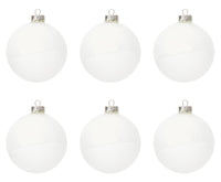 Palle di Natale Vetro Bianche Moderne per Albero Addobbi Decorazioni Natalizie Diametro: 80 mm