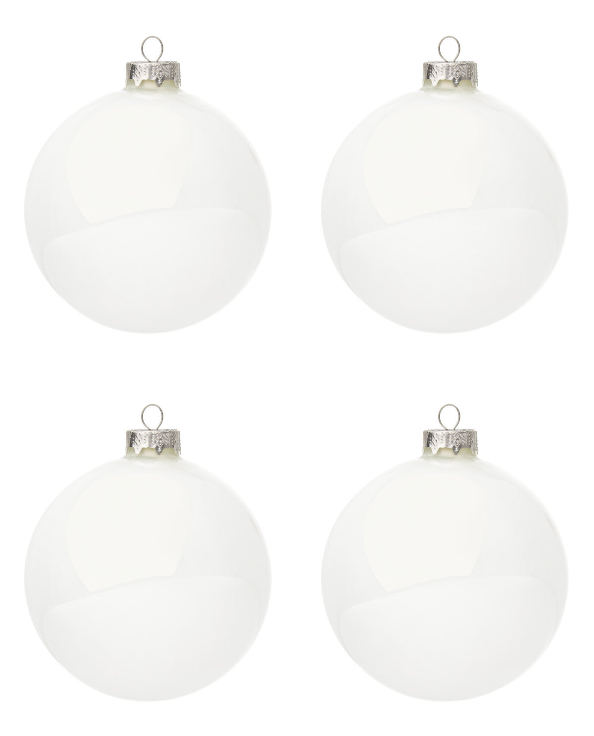 Palle di Natale Vetro Bianche Moderne per Albero Addobbi Decorazioni Natalizie Diametro: 60 mm