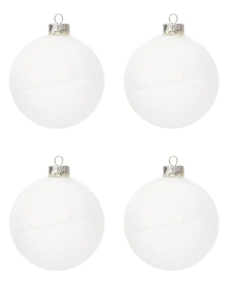 Palle di Natale Vetro Bianche Moderne per Albero Addobbi Decorazioni Natalizie Diametro: 60 mm