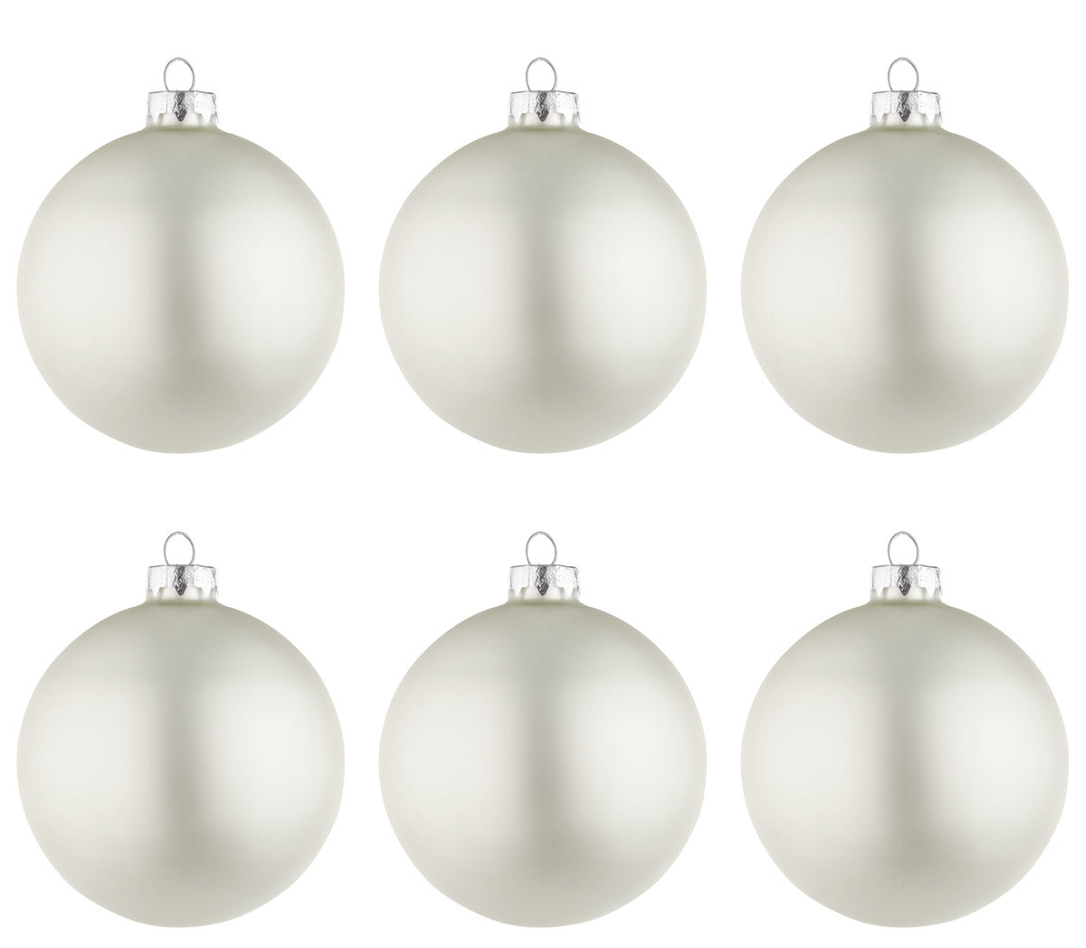 Palline di Natale in Vetro Bianco Opaco Addobbi Decorazioni Albero Bizzotto Diametro: 80 mm