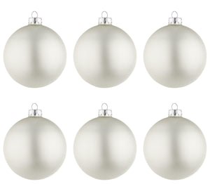 Palline di Natale in Vetro Bianco Opaco Addobbi Decorazioni Albero Bizzotto Diametro: 80 mm