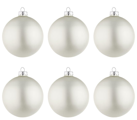 Palline di Natale in Vetro Bianco Opaco Addobbi Decorazioni Albero Bizzotto Diametro: 80 mm