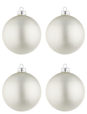 Palline di Natale in Vetro Bianco Opaco Addobbi Decorazioni Albero Bizzotto Diametro: 100 mm