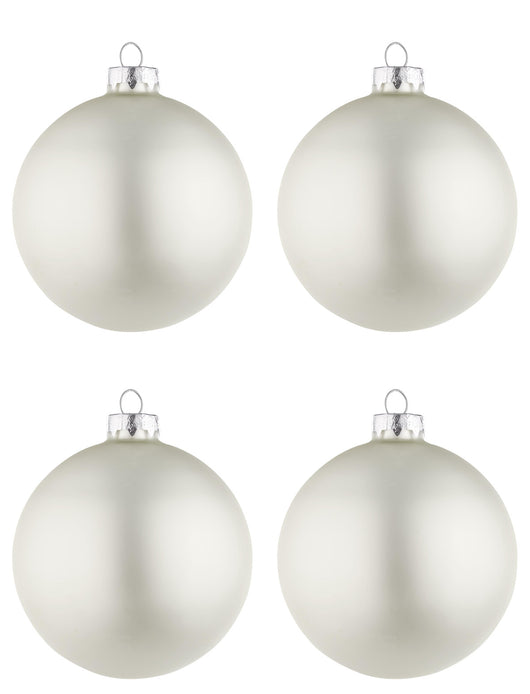 Palline di Natale in Vetro Bianco Opaco Addobbi Decorazioni Albero Bizzotto Diametro: 100 mm