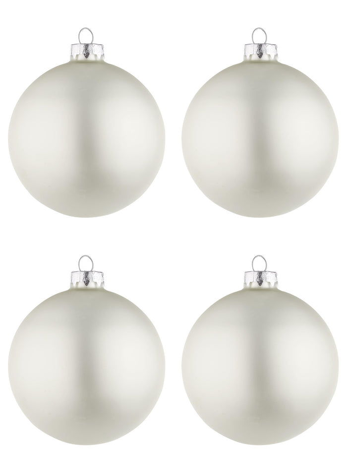 Palline di Natale in Vetro Bianco Opaco Addobbi Decorazioni Albero Bizzotto Diametro: 100 mm