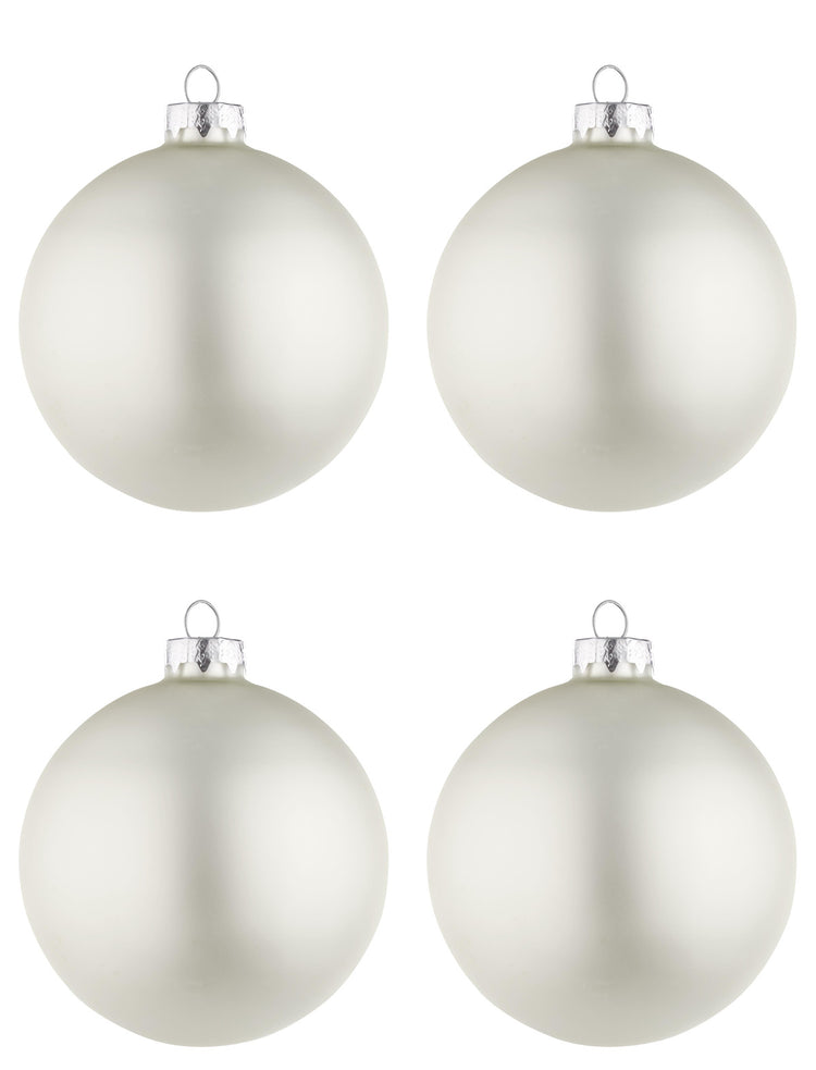 Palline di Natale in Vetro Bianco Opaco Addobbi Decorazioni Albero Bizzotto Diametro: 100 mm