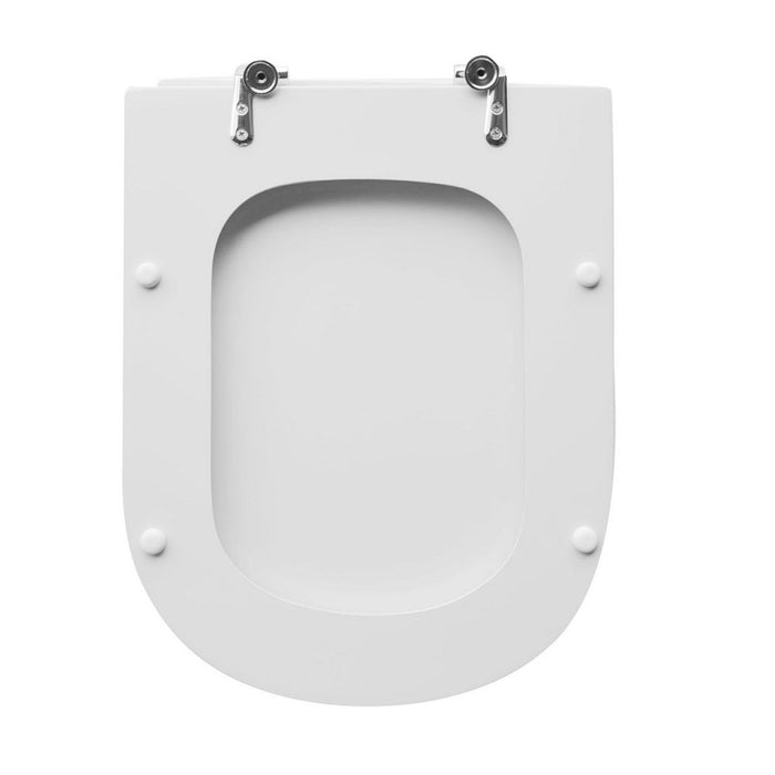 Sedile wc bianco per Ideal Standard vaso Calla larghezza 34,8 cm cerniere fisse