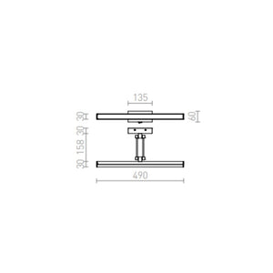 Faretto applique SWING sopra quadro cromo 230V LED 8W 3000K