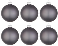 Palline di Natale in Vetro Grigio Opaco Lucido Addobbi Decorazioni Albero Diametro: 80 mm