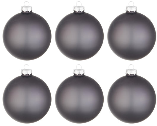 Palline di Natale in Vetro Grigio Opaco Lucido Addobbi Decorazioni Albero Diametro: 80 mm