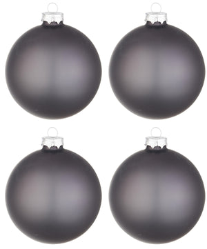 Palline di Natale in Vetro Grigio Opaco Lucido Addobbi Decorazioni Albero Diametro: 100 mm