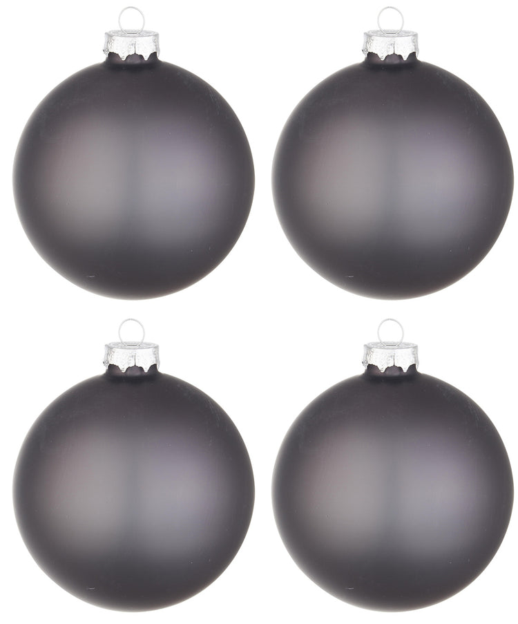 Palline di Natale in Vetro Grigio Opaco Lucido Addobbi Decorazioni Albero Diametro: 100 mm