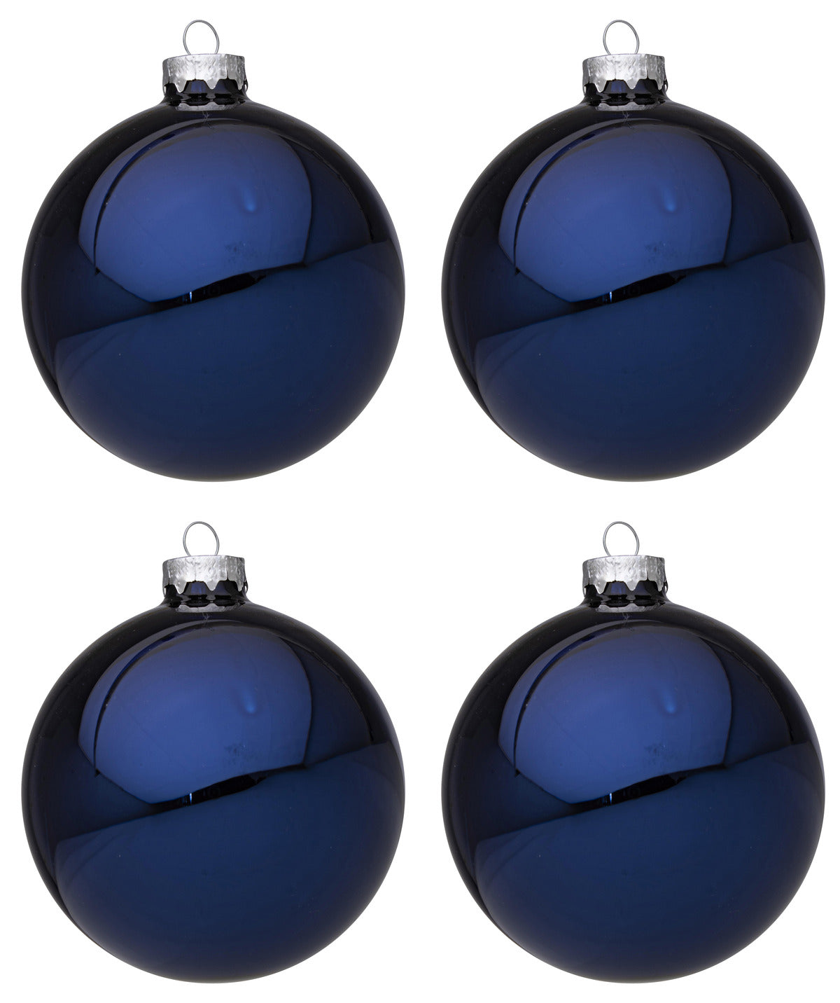 Palline di Natale in Vetro Blu Lucido Addobbi Decorazioni Natalizie Albero Diametro: 100 mm