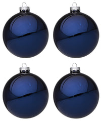 Palline di Natale in Vetro Blu Lucido Addobbi Decorazioni Natalizie Albero Diametro: 100 mm