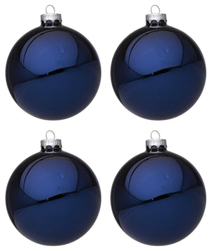 Palline di Natale in Vetro Blu Lucido Addobbi Decorazioni Natalizie Albero Diametro: 100 mm