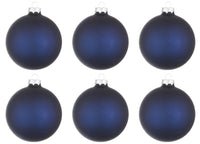 Palline di Natale in Vetro Blu Opaco Addobbi Decorazioni Natalizie Albero Diametro: 60 mm