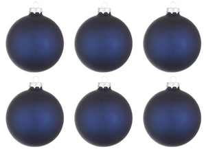 Palline di Natale in Vetro Blu Opaco Addobbi Decorazioni Natalizie Albero Diametro: 60 mm
