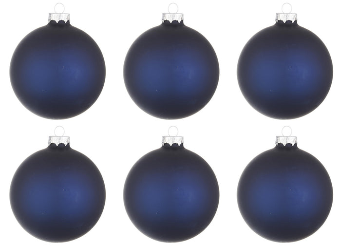 Palline di Natale in Vetro Blu Opaco Addobbi Decorazioni Natalizie Albero Diametro: 60 mm