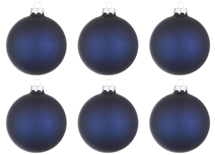 Palline di Natale in Vetro Blu Opaco Addobbi Decorazioni Natalizie Albero Diametro: 60 mm