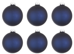 Palline di Natale in Vetro Blu Opaco Addobbi Decorazioni Natalizie Albero Diametro: 80 mm