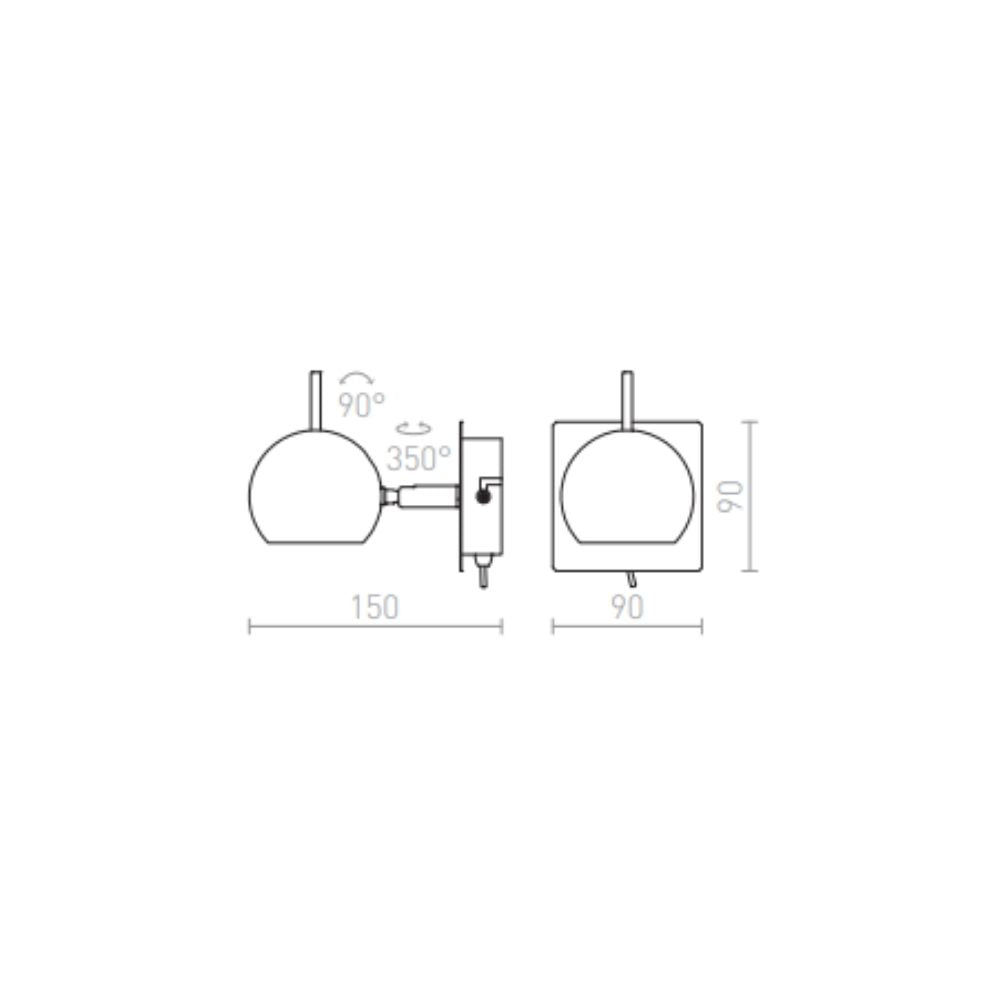 Faretto applique GLOSSY I cromo 230V LED GU10 8W