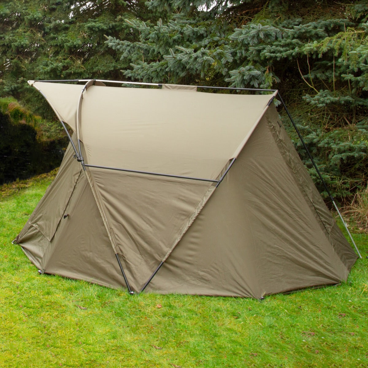 Tenda Bivvy Pesca Carpa 2 Persone 3x3m Impermeabile 10.000mm e Zerbino Scarpe