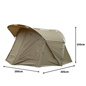 Tenda Bivvy Pesca Carpa 2 Persone 3x3m Impermeabile 10.000mm e Zerbino Scarpe