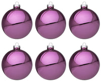 Palline di Natale in Vetro Rosa Scuro Lucido Addobbi Decorazioni Albero Diametro: 60 mm