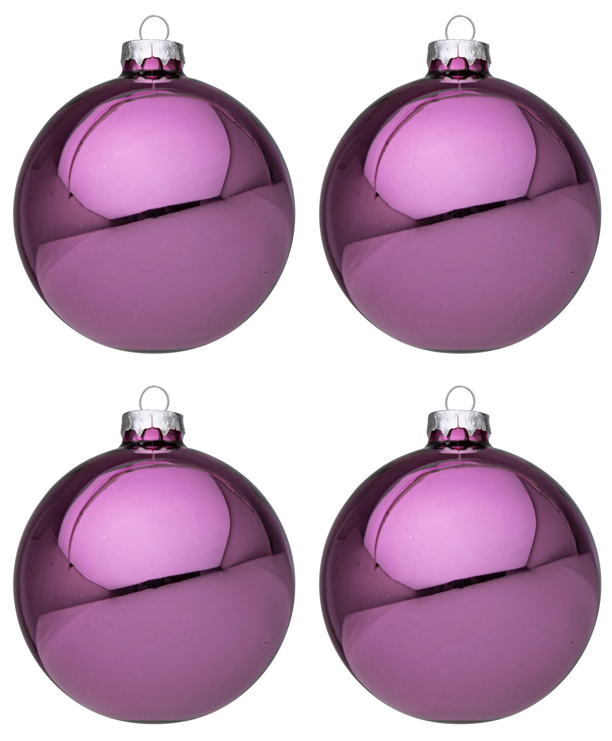 Palline di Natale in Vetro Rosa Scuro Lucido Addobbi Decorazioni Albero Diametro: 100 mm