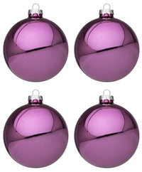 Palline di Natale in Vetro Rosa Scuro Lucido Addobbi Decorazioni Albero Diametro: 100 mm