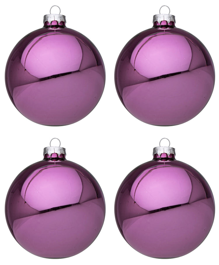 Palline di Natale in Vetro Rosa Scuro Lucido Addobbi Decorazioni Albero Diametro: 100 mm