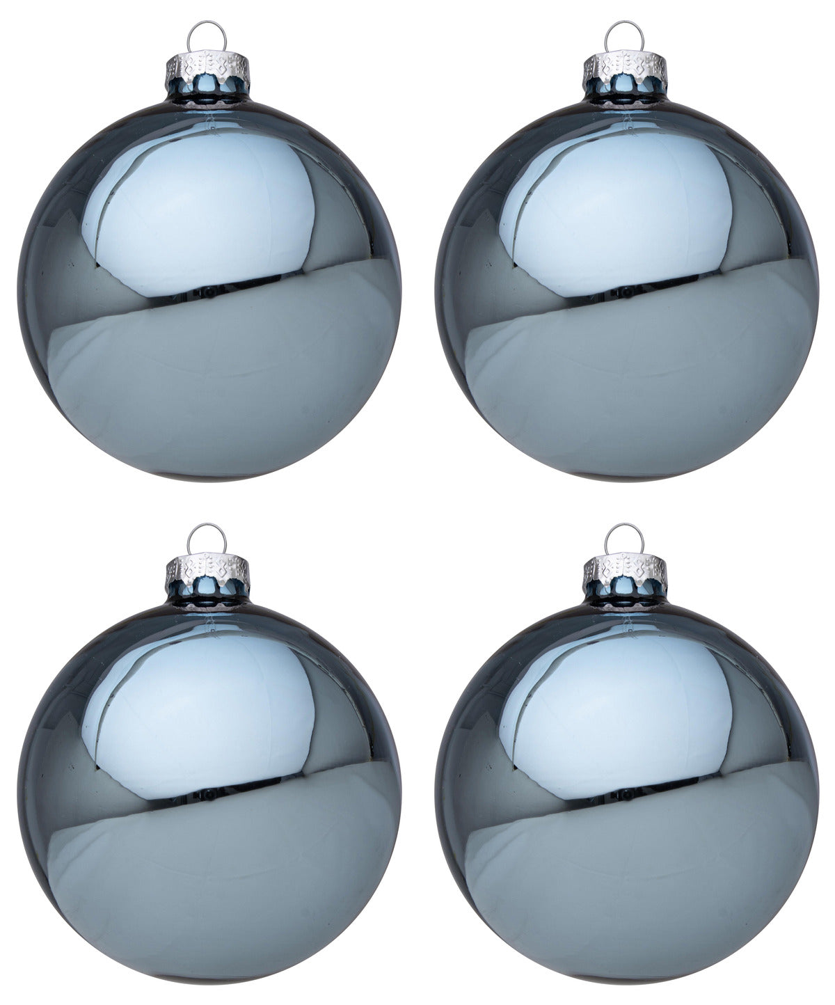 Palline di Natale in Vetro Azzurro Lucido Addobbi Albero Decorazioni Natalizie Diametro: 100 mm