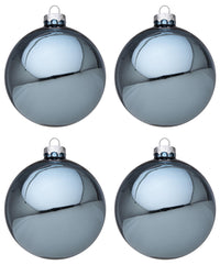 Palline di Natale in Vetro Azzurro Lucido Addobbi Albero Decorazioni Natalizie Diametro: 100 mm