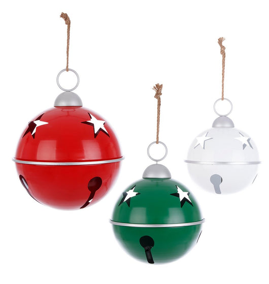 Palline di Natale in Metallo e Corda Pendagli Addobbi Natalizi Albero Vintage Colore: Bianca