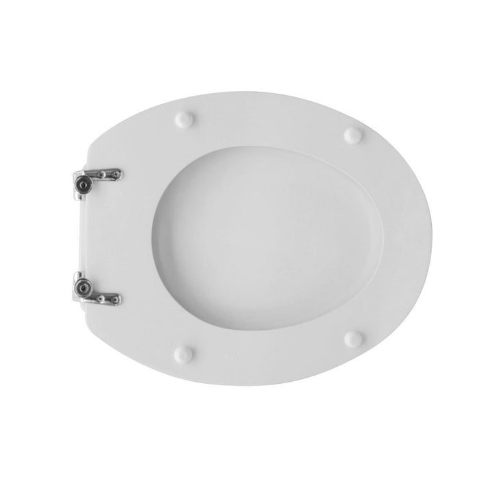 Sedile wc bianco per Incea vaso serie Iside larghezza 36,5 cm cerniere fisse