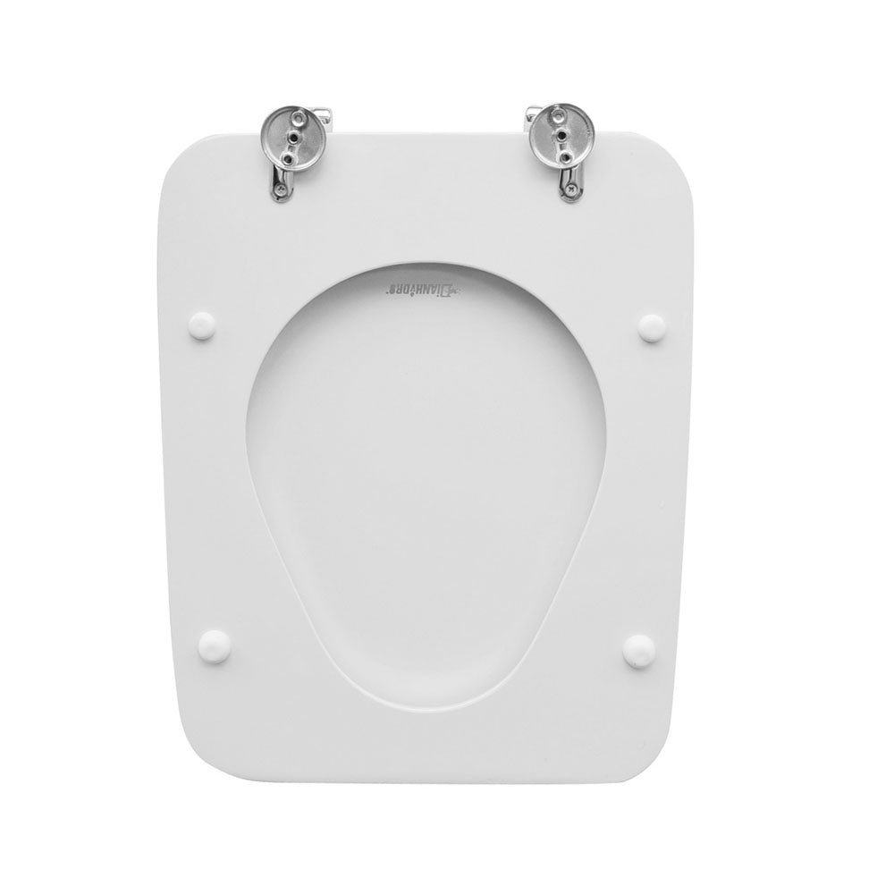 Sedile wc per Ideal Standard vaso serie Velara larghezza 35 cm cerniere regolabili