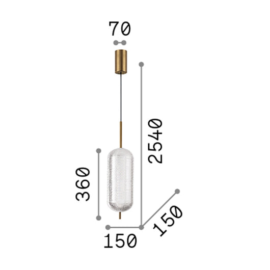 Sospensione Vintage-Decò Decor Metallo Trasparente Led 20W 3000K