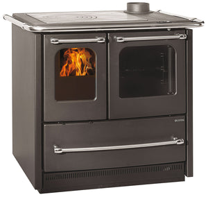 STUFA CUCINA A LEGNA 9,0 Kw SOVRANA EASY EVO 2.0 ANTRACITE 96x65xH85 cm