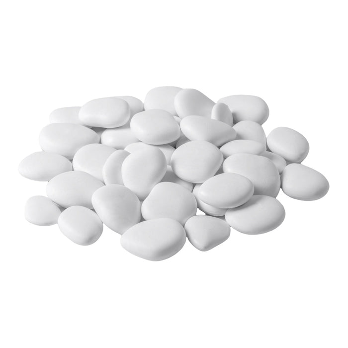 Ciottoli PIETRE Pebbles in plastica riciclata VARI COLORI à˜ 2,5 cm 24 pz Tera Color: BIANCO