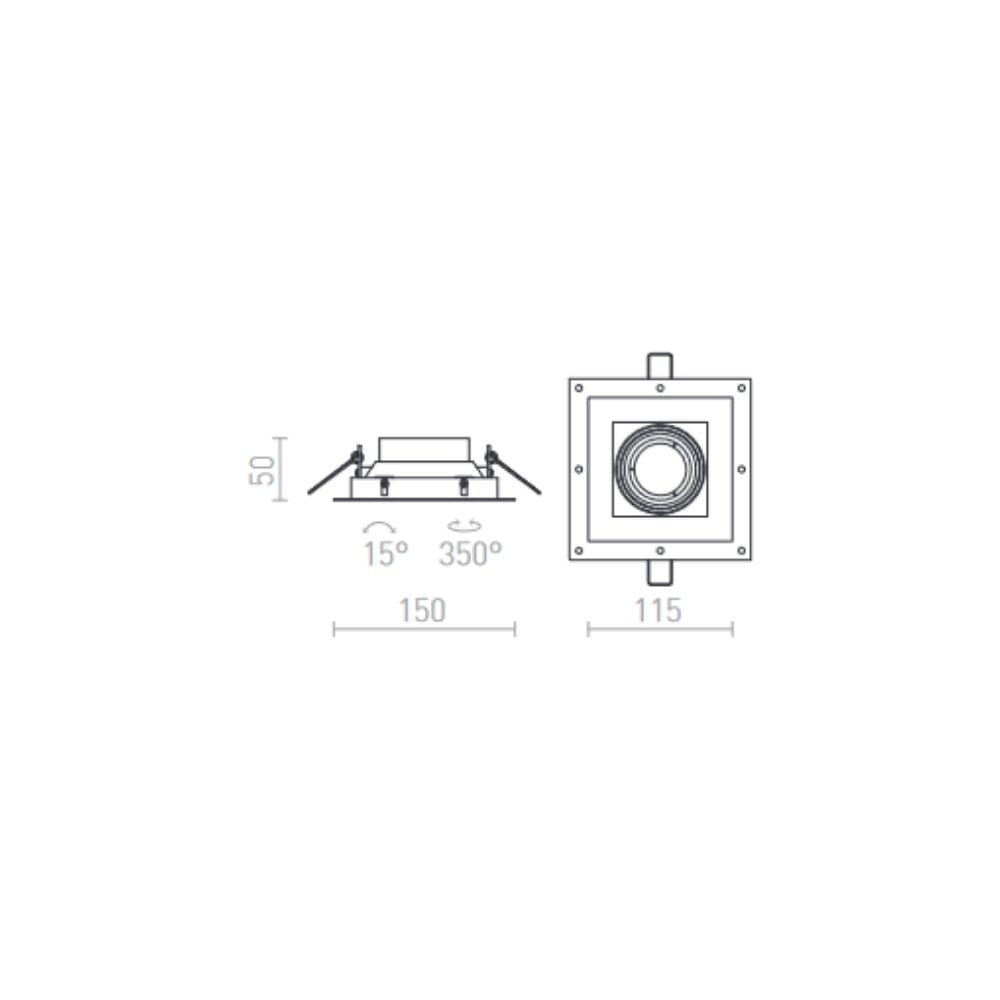 Faretto IPSO SQ frameless bianco 230V GU10 50W