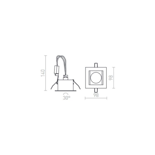 Faretto da incasso MONE I reclinabile bianco 12V GU5,3 50W