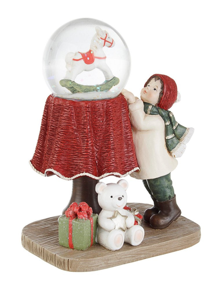 Palla di Vetro con Neve Natale Bambina Marien Decorazione Natalizia Addobbi