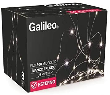 FILI IN RAME CON 300 MICRO LED PER ESTERNO BIANCO FREDDO