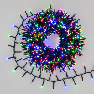 LUCI DI NATALE 1000 LED MULTICOLOR + 8 GIOCHI LUCE PER ESTERNO